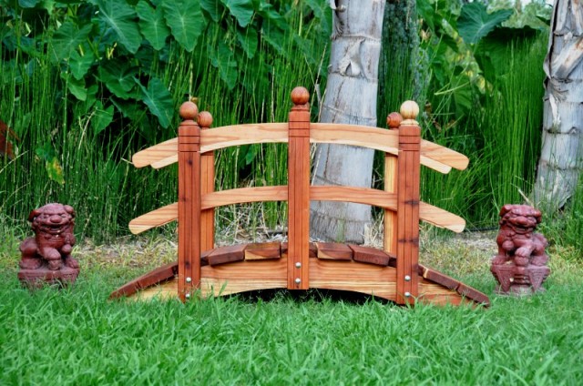 5 Foot Span Curved Double Rail Garden Bridge
