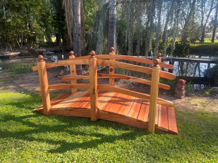 8 Foot Span Curved Double Rail Garden Bridge