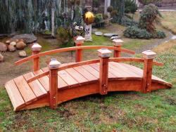 Here we have a 8 ft x 3 ft ,curved rails , short post with sloar lights and 2 coats of sealer. On its way to Murrieta CA.
