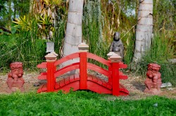 Here is a 4 ft ,Asian style bridge with solar lights